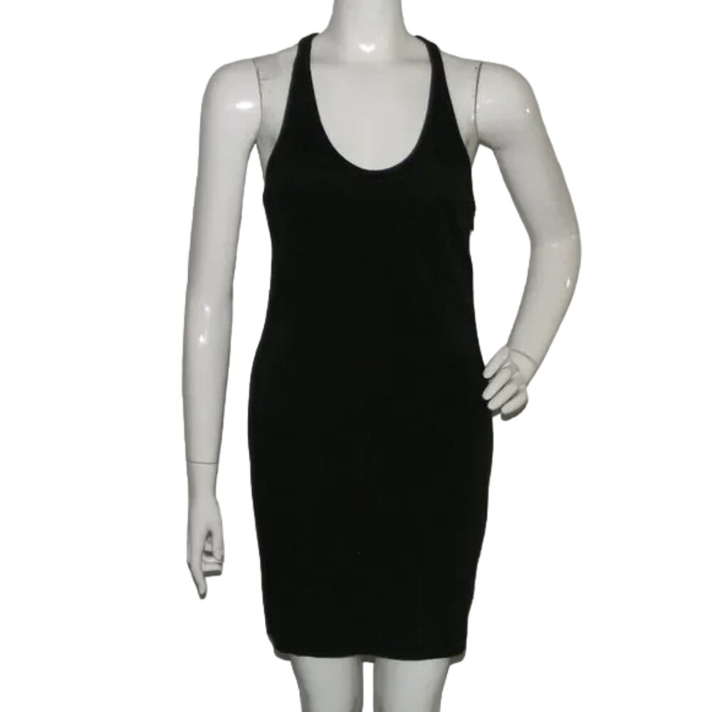 new T by ALEXANDER WANG Tank Dress, S, Black Ponte, Racer back, Full Side zipper